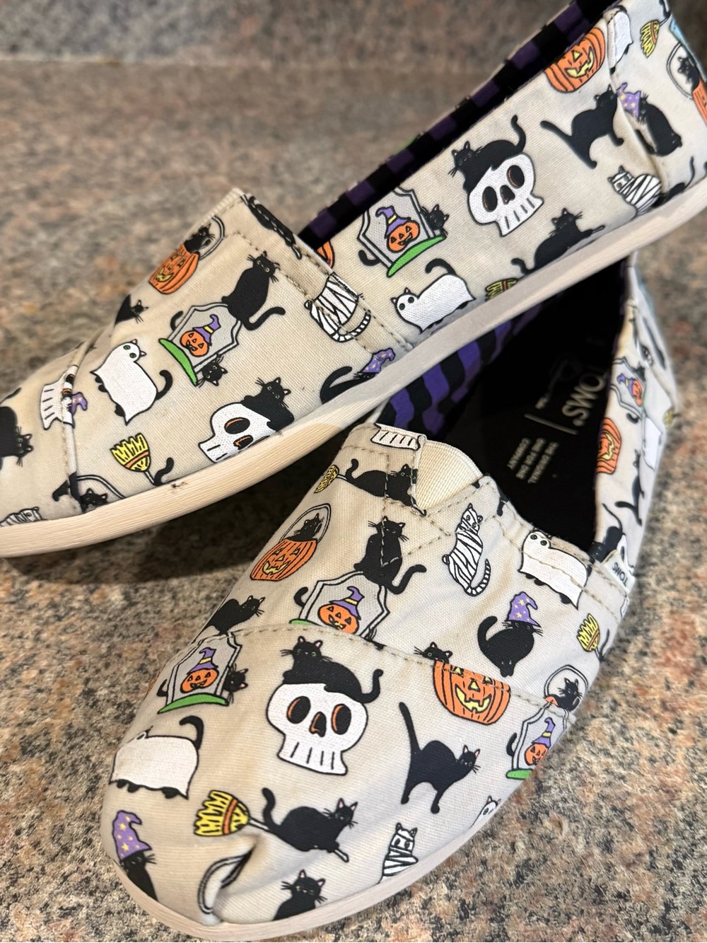 TOMS Alpargata Glow-in-the-Dark Halloween Cats – Women’s 8
